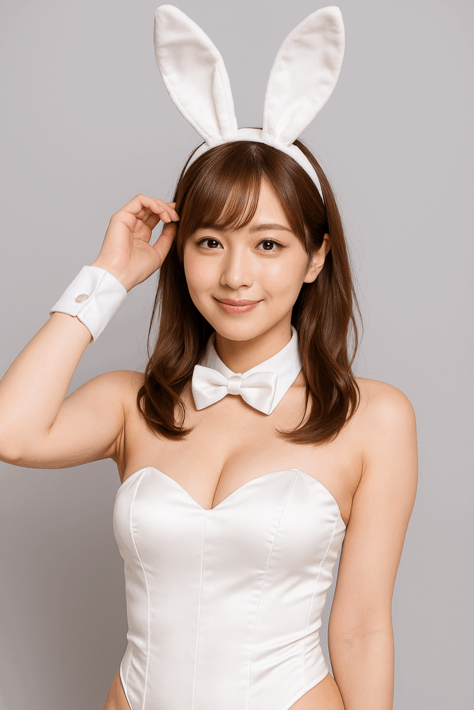 　白いバニー衣装のキャスト画像。那覇松山のBUNNY BAR RABBITのキャスト一覧用。